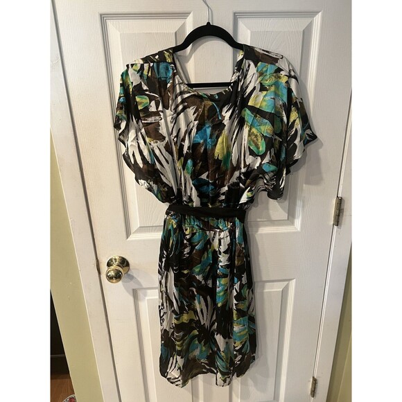 Jonathan Martin dress 12 flowy angel wing tropical belted Y2k Fairy Romantic New - Picture 7 of 12